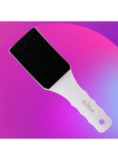 Buy Professional Dual Sided Emery Coated Curved Pedicure Foot Scraper Feet Filer For Dead Skin Removing Callus Remover Foot Scrubber_White in UAE