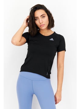 Buy Women Sportswear Fit Short Sleeve Running T-Shirt, Black in UAE