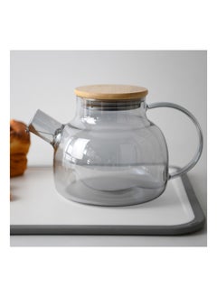 Buy Tea Pot 1000ml With Stainless Steel Filter Borosilicate Glass, Tea Pot Infuser, with Stylish Design, Great For Loose Leaf Tea, Blooming Tea, Tea Bags & Fruit Infused Water in UAE