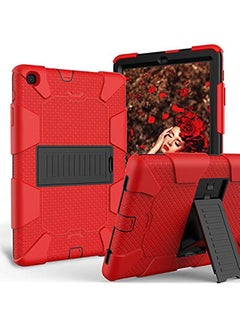 Buy for Samsung Galaxy Tab A 10.1 Case 2019, Kids Shockproof Heavy Duty Hybrid Silicone+Hard PC Bumper Case with Kickstand &Screen Protection Cover for Samsung 10.1 Inch Tab A 2019 T510, RED in Saudi Arabia