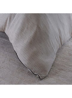 اشتري Sanctuary Linen Fine Stripe 3-Piece Full Duvet Cover Set 160X200Cm - Grey في الامارات