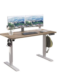 اشتري RoyalPolar Sit Stand Home Office Ergonomic Electric Standing Desk Lifting Computer Desk Intelligent Workstation with 4 Height Memory Controller with Headphone Hook 120CM, Natural في الامارات