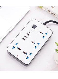 Buy Tycom Power Strip Surge Protector with USB- Extension Cord Flat Plug with Widely 4 AC Outlet and 3 USB 1 Type C, Small Desktop Station with 6 ft Power Cord, Compact Socket (GK-A37-WHT) in UAE