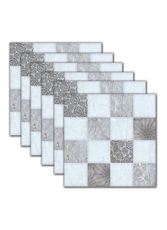 Buy 6-Piece European Style Waterproof Tile Floor Sticker Set Toilet And Kitchen Oil And Water Resistant Simulated Mosaic Tile Pasting Multicolour 20 X 20 centimeter in Saudi Arabia