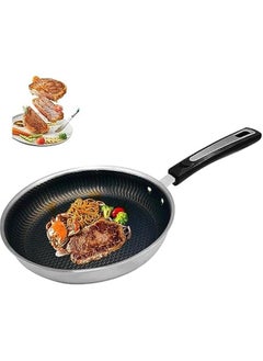 Buy Non-Stick Pan Steak Pan, Frying Pan for Kitchen Breakfast Egg Roll Baking Cooking Tool 26cm 6-layer Bottom Skillet Cookware Worked with Gas Electric Furnace Induction Ceramic Stove for Indoor Outdoo in Saudi Arabia