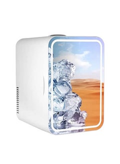 Buy Car Refrigerator, 4 Liter Portable Mini Car Refrigerator with Glass Panel and LED Light, Suitable for Storing Food and Drinks in Saudi Arabia