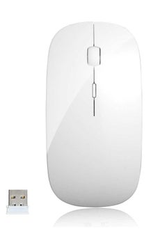 Buy Bluetooth Mouse Rechargeable Wireless Mouse for MacBook Pro/MacBook Air Bluetooth Wireless Mouse for Laptop/PC/Mac/iPad pro/Computer (Silver) in UAE