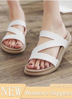 اشتري Women's Slippers with Thick Sole Non-Slip Soles Fashion Beach Flat Slipper Open Toe Summer Comfortable Shoe for Travel Work School Indoor & Outdoor في الامارات