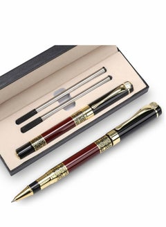 اشتري Expert Ballpoint Pen Black with Chrome Trim Luxury, Line 0.5mm Tip Come 2 Pieces Ink Refill, Nice BallPens Classy Gift Box for Student, Executive, Office (Classic Black) في السعودية