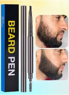 اشتري Beard Filler Pen Dual Ended Men's Waterproof and Sweatproof Beard Filler Pen Kit Professional Beard Shaping Pencil and Brush Kit for Beard Moustache and Eyebrow Beard Pencil Black في الامارات