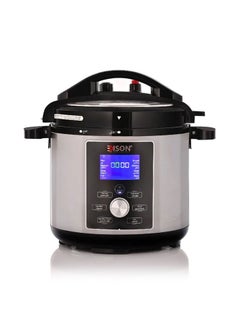 Buy Edison Granite Pot Electric Pressure Cooker, 1200 Watt, 8 Liters, 11 Functions - Silver Black in Saudi Arabia