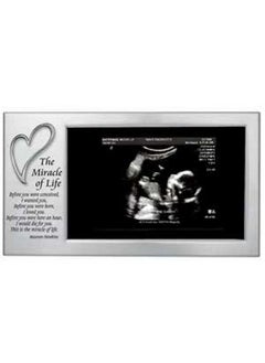 اشتري Sonogram Photo Framemiracle Of Life 4"X8"Satin Silver Steelnew Babybaby Shower في السعودية