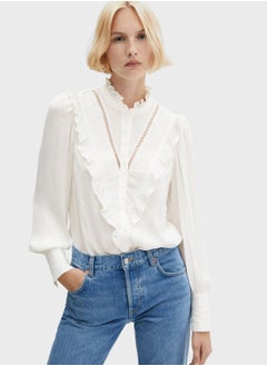 Buy Balloon Sleeve Ruffle Top in Saudi Arabia