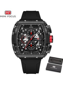 Buy Watches For Men Luminous Water Resistant Sports Watch With Silicone Strap - Black in Saudi Arabia