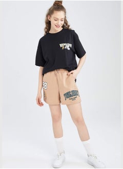 اشتري Oversized Short Sleeve Tom & Jerry Print Mini Short في الامارات