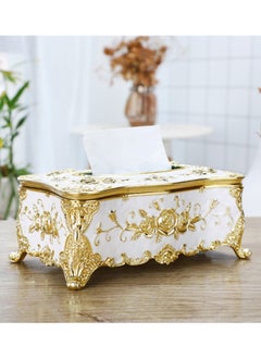 Buy Tissue Storage Box Gold 23x13x10cm in Saudi Arabia