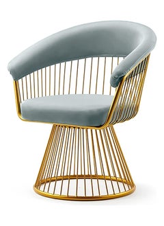 اشتري Swivel Rotating Arm Chair Velvet Golden Metallic Rotating Chair في الامارات