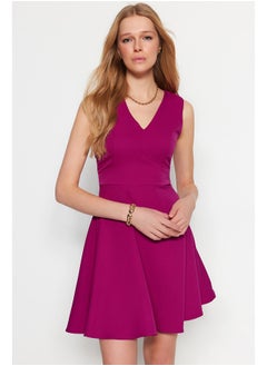 Buy Plum Waist Opening Mini V-Neck Woven Dress TWOSS19BB0210 in Egypt