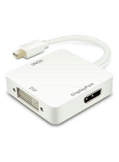 Buy 3-In-1 Mini Display Port To HDMI/DVI Adapter For Microsoft Surface 3 Tablet White in Saudi Arabia