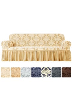 اشتري Three Seater Stretchable Sofa Cover Beige 185-235cm في الامارات