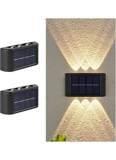 اشتري 2-Pieces 6 Lamp Beads LED Solar Outdoor Waterproof Warm Light Wall Lamps Light the Yard and Garden في السعودية