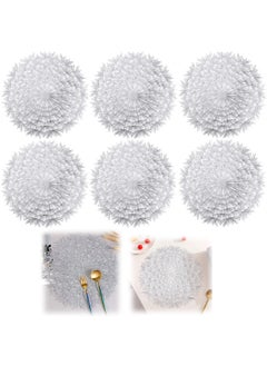 اشتري Round Placemats Set of 6 Flower Elegant Tablemats for Dining Table Holiday Wedding Decorative Vinyl Place Mats Setting Kitchen Silver في السعودية