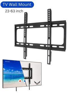 اشتري حامل تلفزيون على الحائط مناسب لمعظم أجهزة التلفاز ذات الشاشات المسطحة LCD مقاس 26-63 بوصة، يدعم حامل LED سعة تحميل 99 رطلًا باللون الأسود في الامارات