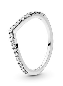 Buy PANDORA wishbone ring in sterling silver with cubic zirconia in UAE