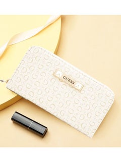 Buy Women's White Wallet Large Long Zipper Wallet Coin Purse in Saudi Arabia