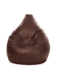 Buy XL Faux Leather Multi-Purpose Bean Bag With Polystyrene Filling Brown in UAE