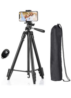 Buy Phone Tripod,Aluminum Mobile Tripod Stand with Carry Bag for Dsrl, Srl, Travel Tripod with Wireless Remote Control for Live Streaming, Work, Vlogging, Lightweight Tripod for iPhone in Saudi Arabia
