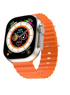 اشتري FEND DT No.1 Ultra plus 49mm smart watch with silicon band and wireless charger for men's and boys Orange في الامارات