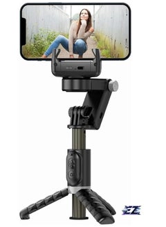 Buy Gimbal Stabilizer for Smartphone with Extendable Selfie Stick and Tripod – 3-Axis Face Tracking, 360° Rotation, 4-in-1 Portable Phone Tripod for iPhone/Android in UAE