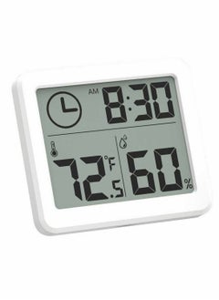 Buy Room Thermometer Ultra Thin Digital Hygrometer Thermometer Display Indoor Outdoor Temperature Indoor Humidity and Time for Home Office Reptile Nursery in UAE