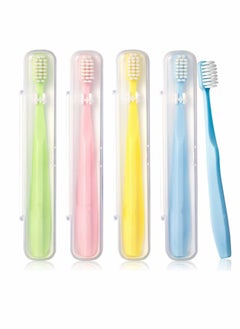 Buy Extra Soft Toothbrush for Sensitive Teeth, 10000 Bristles Nano Toothbrush, Ultra Soft Toothbrushes for Adults & Elders, Portable Toothbrush with Individual Travel Case (4 Pcs) in UAE