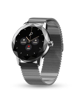 Buy Vienna 1.27" HD 360x360 Display Smartwatch for Women, Diamond Cut Design, Compatible with Android & iOS, Female health Monitoring, HR & Sleep Monitoring, Multi-Sports Mode, Classic Silver in UAE