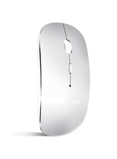 Buy Bluetooth Mouse Rechargeable Wireless Mouse For Macbook Pro Air Ipad Laptop Pc Mac Computer Silver in Saudi Arabia
