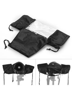 اشتري Standard Camera Waterproof Rain Cover Sleeve Protector Raincoat for Canon Nikon Sony DSLR Cameras Black في السعودية