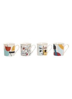 اشتري Modernisn Porcelain Gift Mug, Multicolour - 300 ml, Set of 4 في الامارات