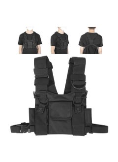 Buy Chest Bag, Chest Bag Shoulder Holster Radio Chest Harness Chest Front Pack Pouch Holster Vest Rig Two Way Radio Walkie Talkie Chest Pack with Front Pack Pouch, Black in UAE