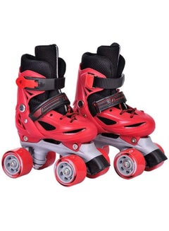 اشتري أحذية تزلج بعجلات مزدوجة 4 عجلات مع مساحة قابلة للتعديل للأولاد والبنات (أحمر L(39-42)) في الامارات