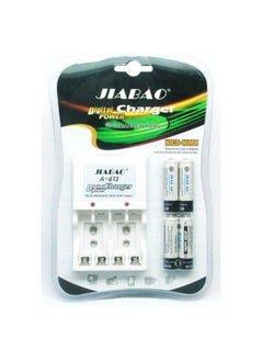 Buy 4-Slot Battery Charger With Batteries White in Egypt