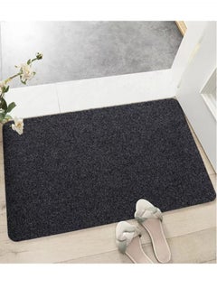 Buy 1-Piece Microfiber Doormat Dusting Anti-slip Balcony Kitchen Mat Dark Grey 60x40 Centimeter in UAE