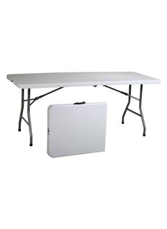 Buy 6 Foot Folding Table, 6ft x 30 inch Plastic Foldable Table Portable with Handle, Fold-in-Half Heavy Duty Utility Table, Bi-Folding Table Picnic Party Dining Camping Indoor Outdoor, White(6ft) in UAE