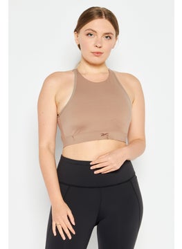 Buy Women Sportswear Fit Sleeveless Yoga Top, Tan in UAE