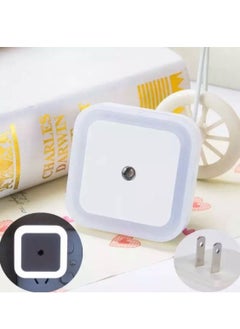 اشتري Sensor Night Light Plug-In Square Night Lamp Smart Dusk to Dawn Sensor Lamps Nightlight Energy Saving LED Sensor For Bedroom Toilets Stairs Corridors Children Kids Living Room (White) في الامارات