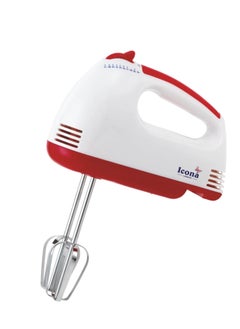 Buy ICONA Hand Mixer Easy Mix-100W with 7 Speed Control, Detachable Beater & Whisk, In-Built Eject Knob, Stainless Steel Finish in UAE