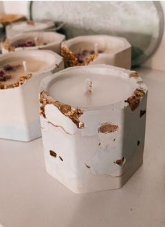 Buy Candle concrete pots /lavender scanted candles /3 pieces in Egypt