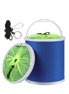 اشتري Collapsible Camping Fishing Bucket, Portable Folding Bucket, 11L (2.9 Gallons) Durable Pop Up Water Bucket, with Net and Rope, for Car Washing, Fishing,Boating or Other Outdoor Activities في الامارات