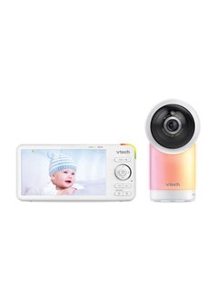 Buy 1080P Smart Wifi Remote Access 360 Degree Pan & Tilt Video Baby Monitor With 5” Highdefinition 720P Display Night Light White in UAE
